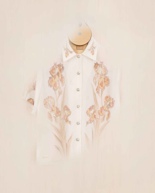 Watercolor Flowers Hand-beaded Shirts