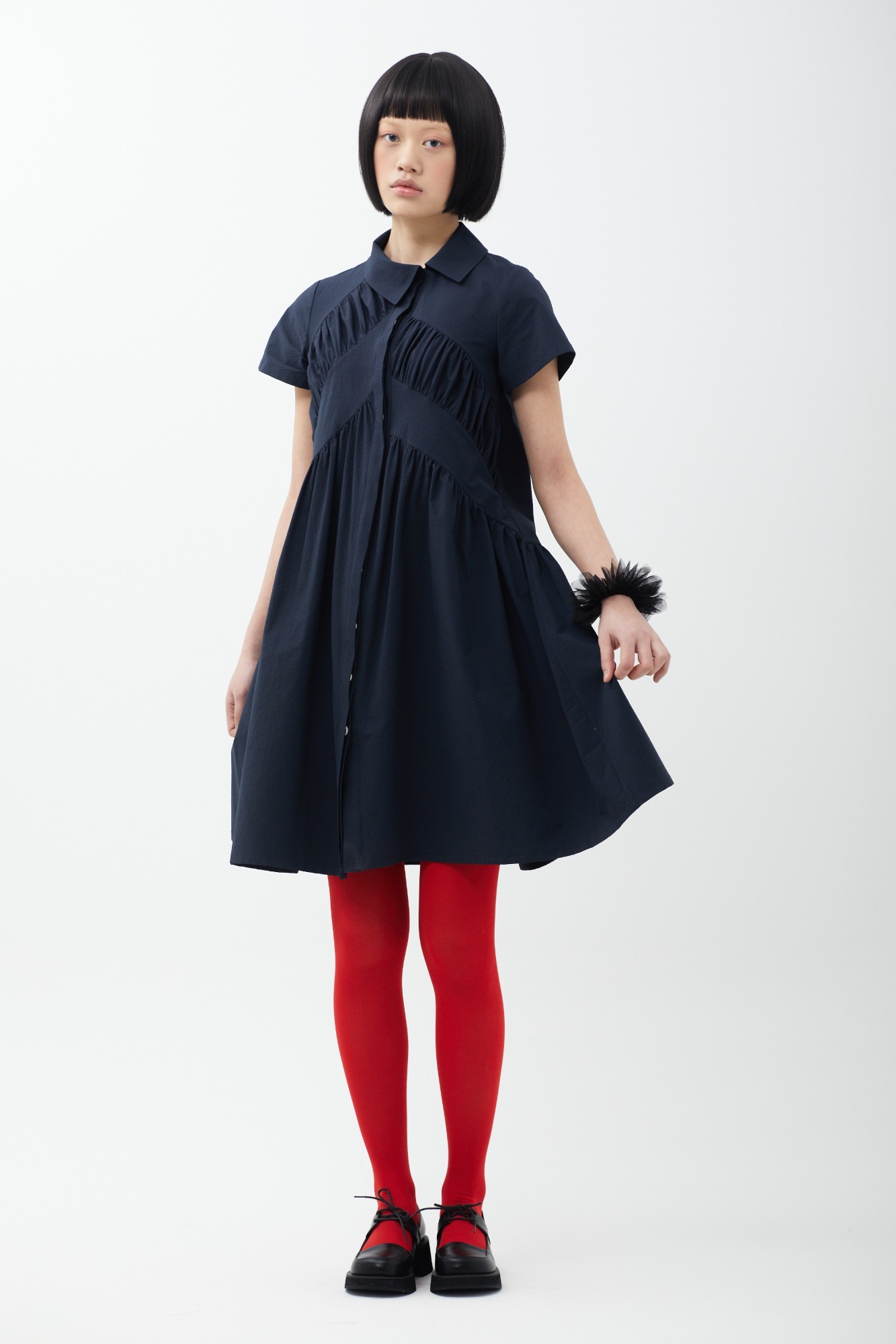 PLEATS PLEATS DRESS (navy)