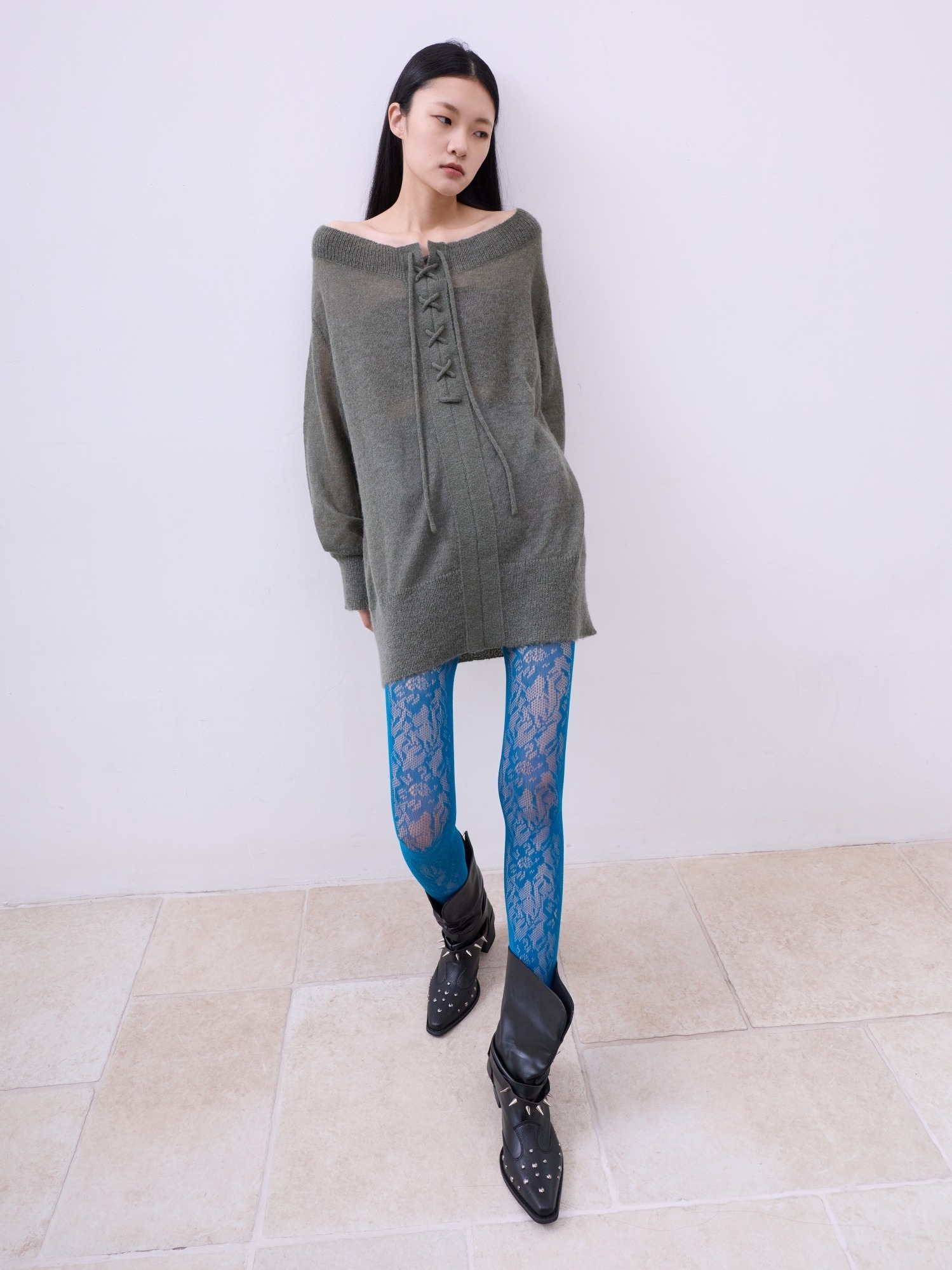 STRING KNIT DRESS (green)